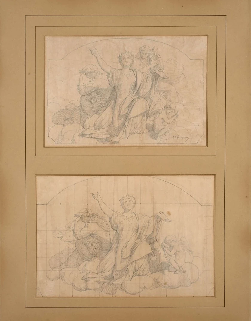 Studi di muse preparatori ad un'ambientazione, 1880